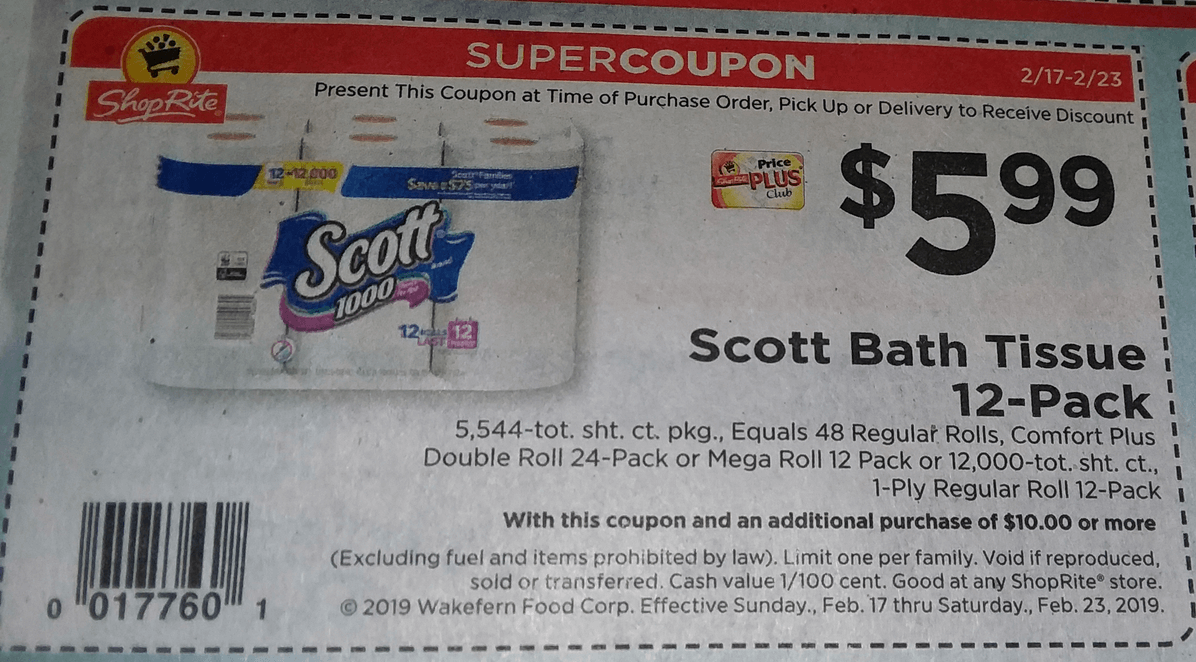 Confirmed Kimberly Clark Catalina Deal At ShopRite Scott Bath Tissue Towels As Low As 0 25 Per Roll Living Rich With Coupons  Confirmed Kimberly Clark Catalina Deal At ShopRite Scott Bath Tissue Towels As Low As 0 25 Per Roll Living Rich With Coupons
