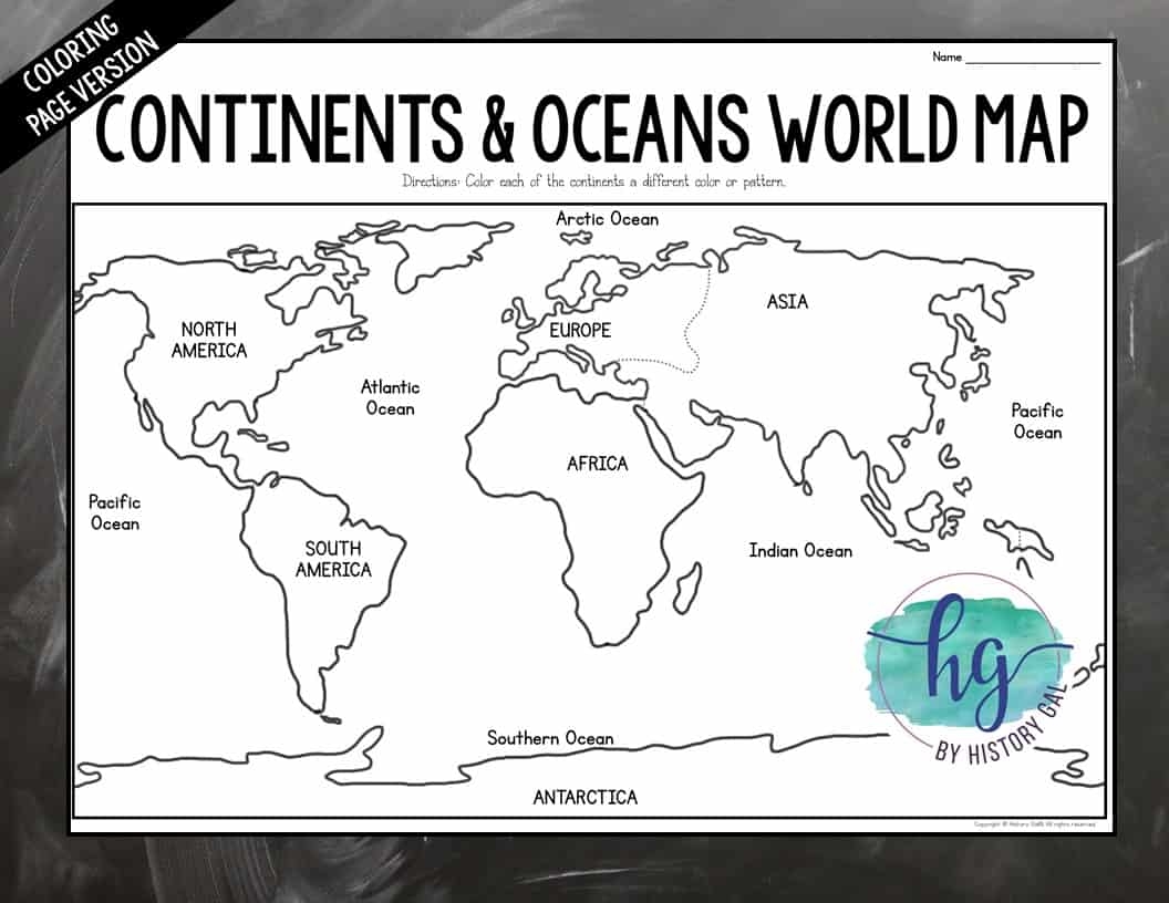 printable continents and oceans worksheet pdf