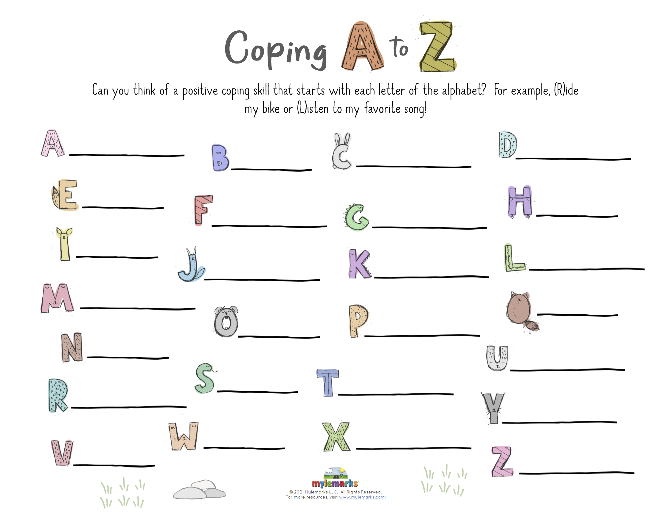 free printable coping skills worksheets pdf