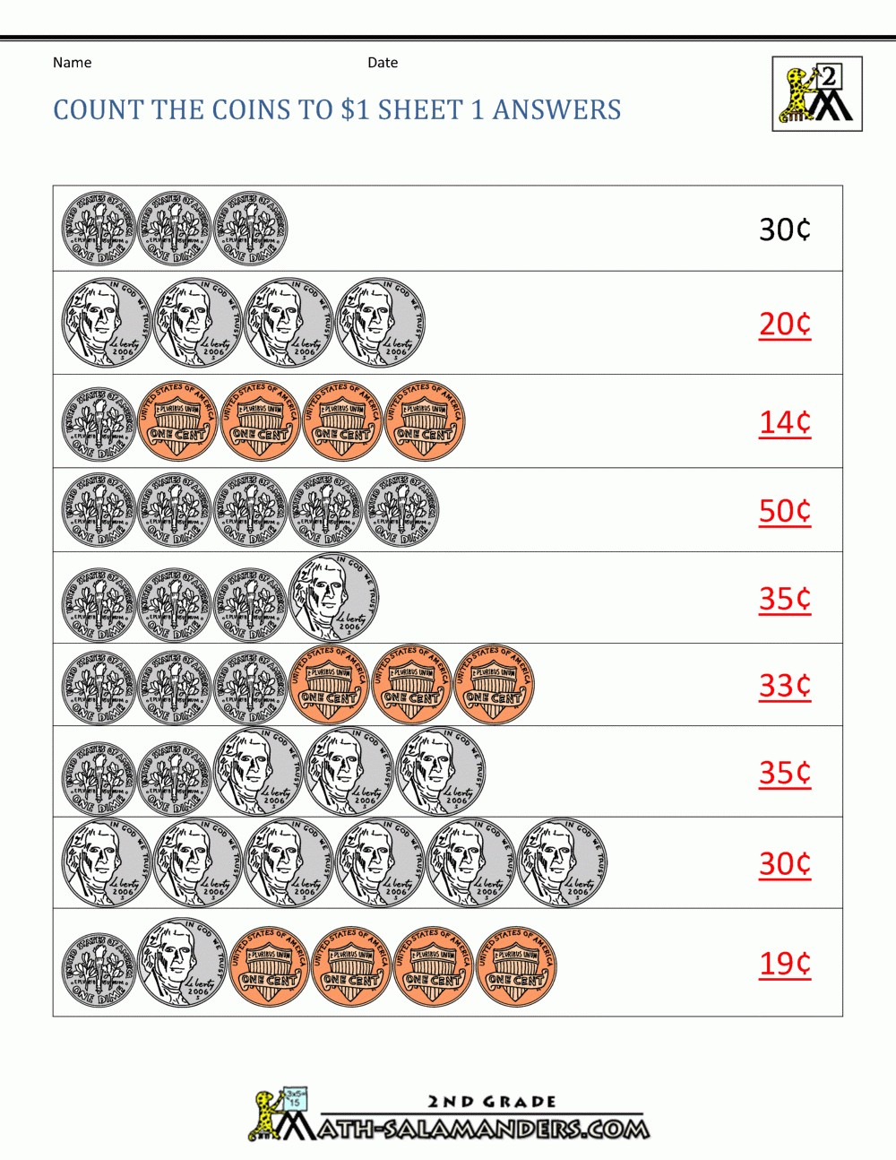 printable money math worksheets