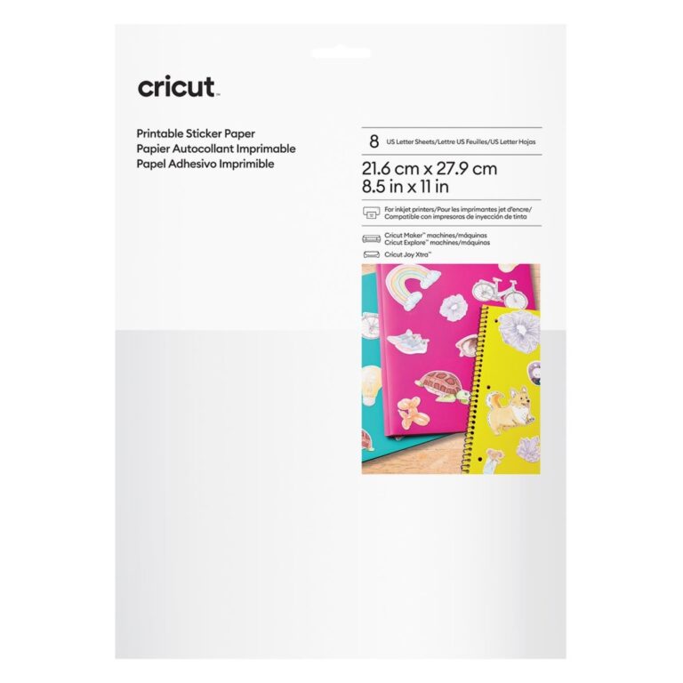 Cricut Printable Sticker Paper 8 US Letter Sheets For Crisp Decals