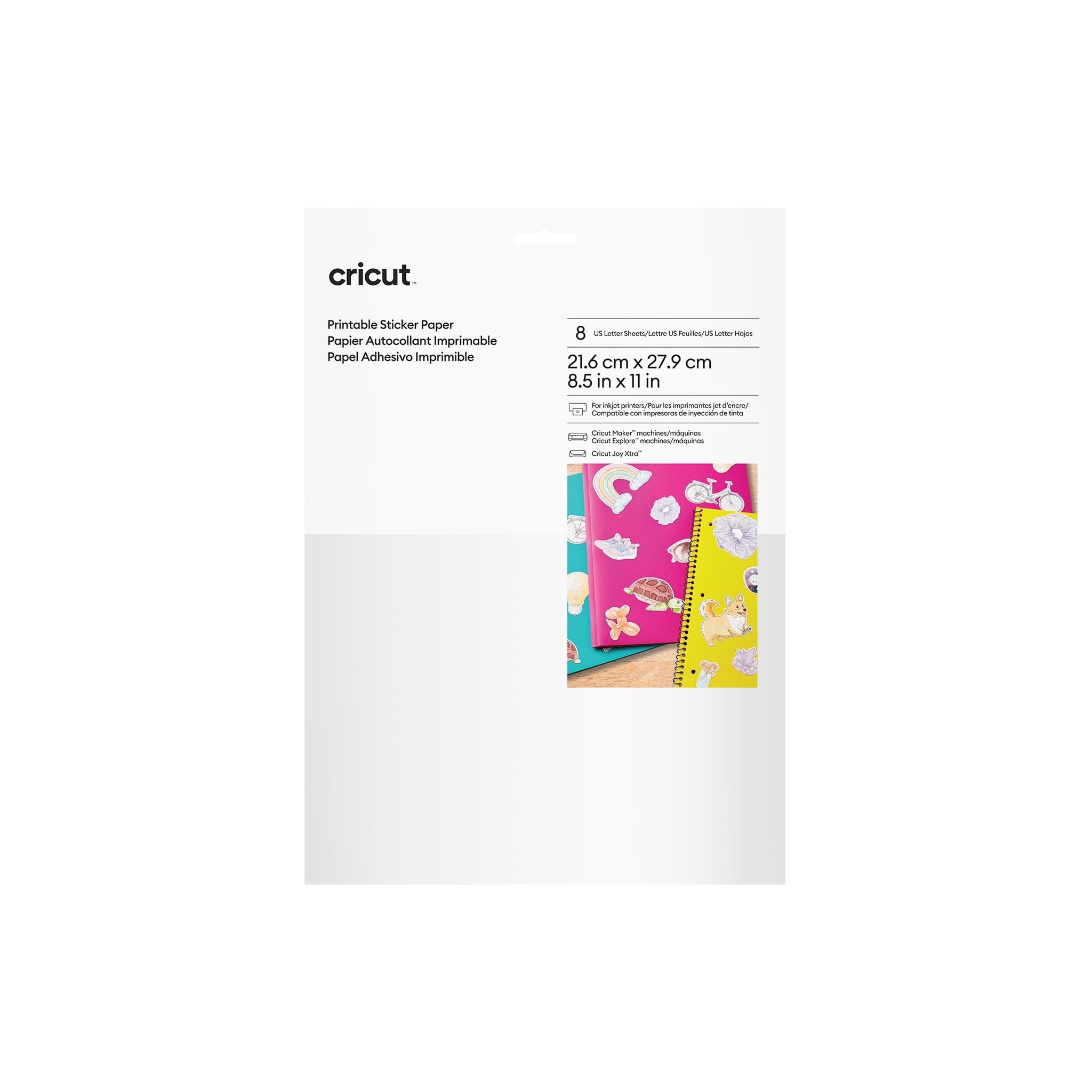 Cricut Printable Sticker Paper US Letter 8 Ct 8 5 X 11 Walmart