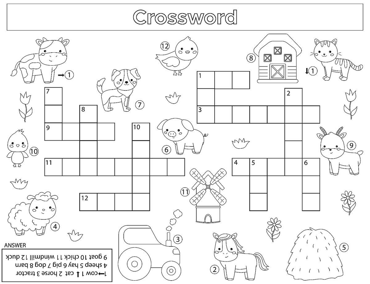 crossword puzzles for kids printable