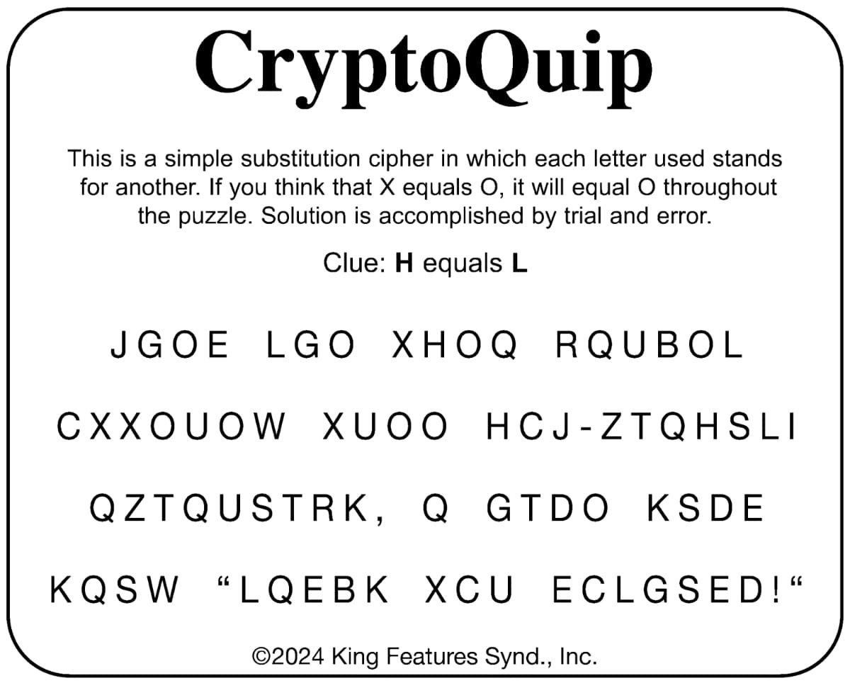 CryptoQuip June 13 Your West Central Voice