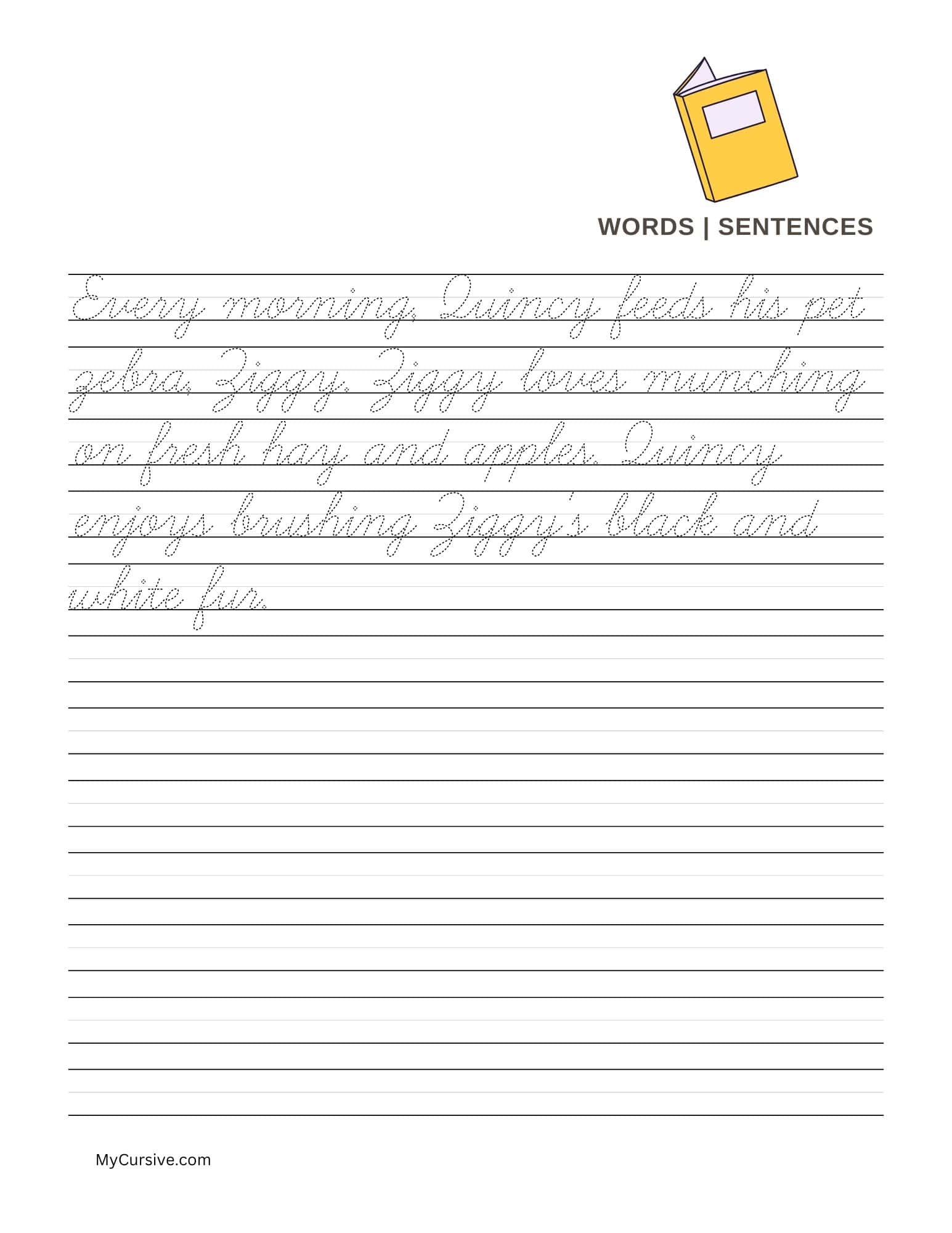 cursive writing worksheets free printable