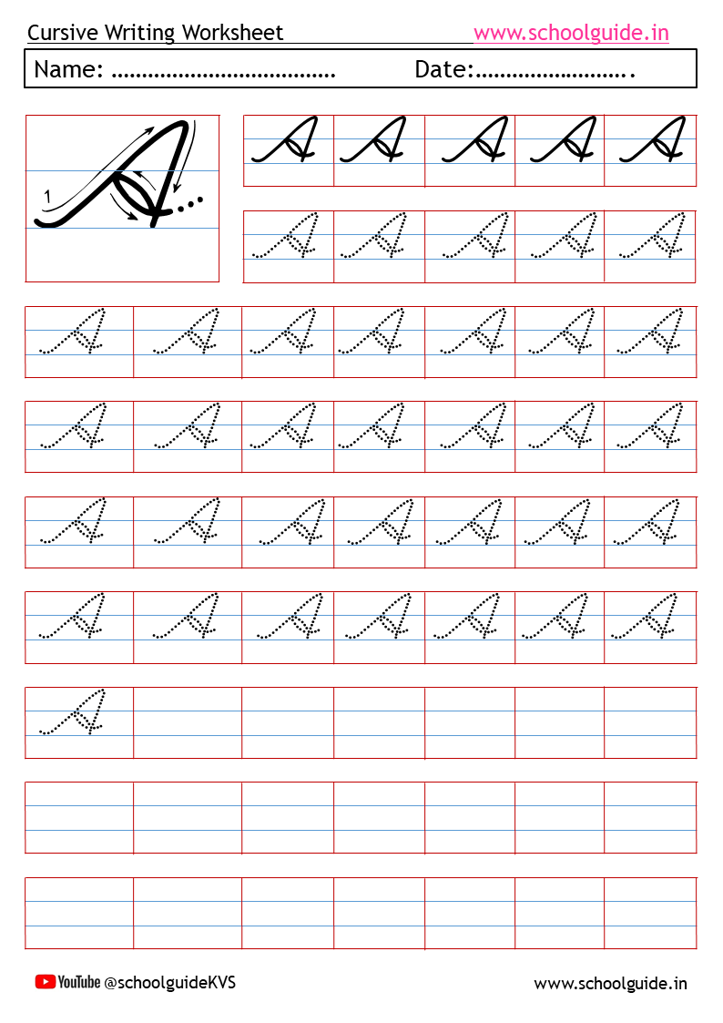 free printable cursive handwriting worksheets pdf