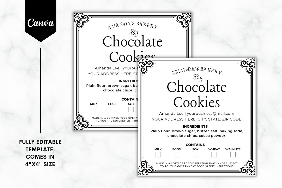 Custom Cottage Law Labels Canva Template Classic