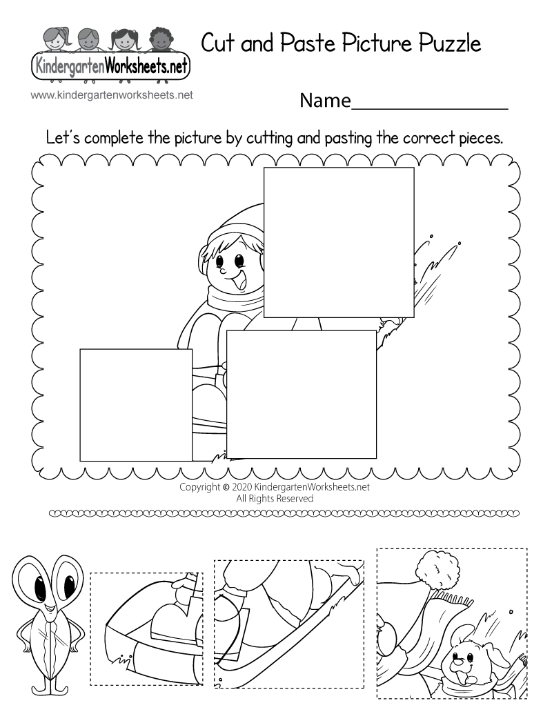 cut and paste free printable worksheets