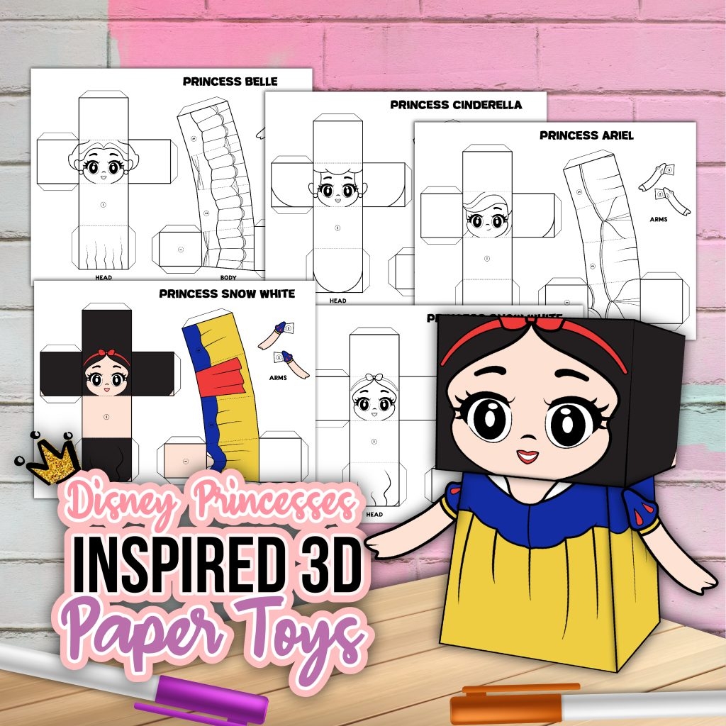 Cute DIY Disney Princess 3D Paper Dolls Disney Mom Depot