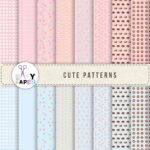 Cute Pattern Digital Paper Downloads Printable Scrapbook Paper Leaves Pattern Paper Cute Digital Backgrounds Instant Download Etsy