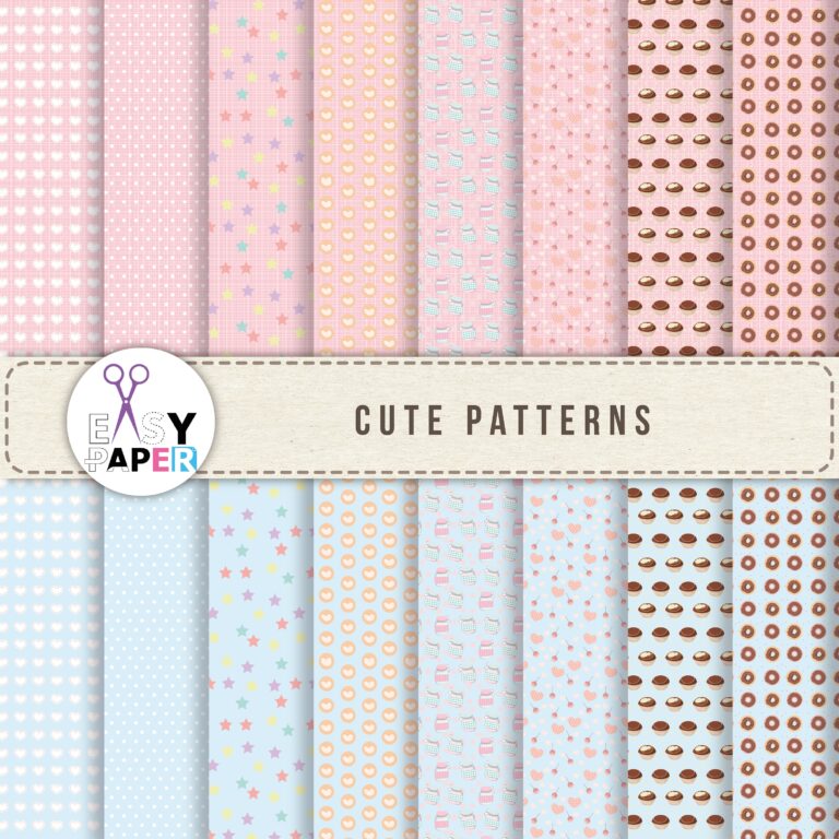 Cute Pattern Digital Paper Downloads Printable Scrapbook Paper Leaves Pattern Paper Cute Digital Backgrounds Instant Download Etsy