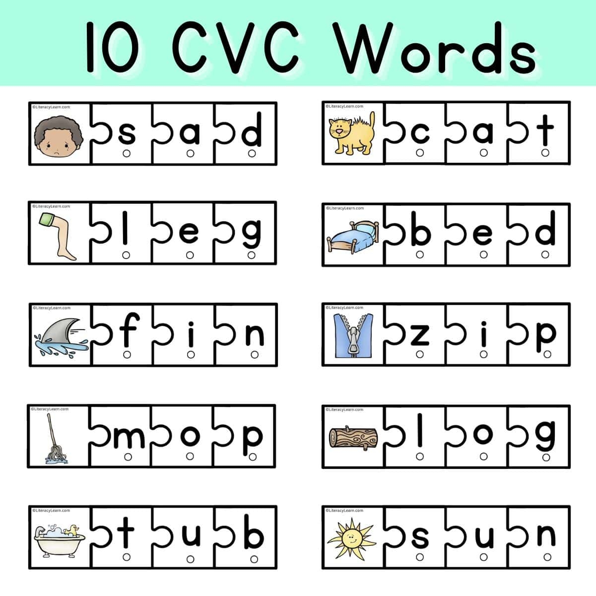 free printable cvc words worksheets
