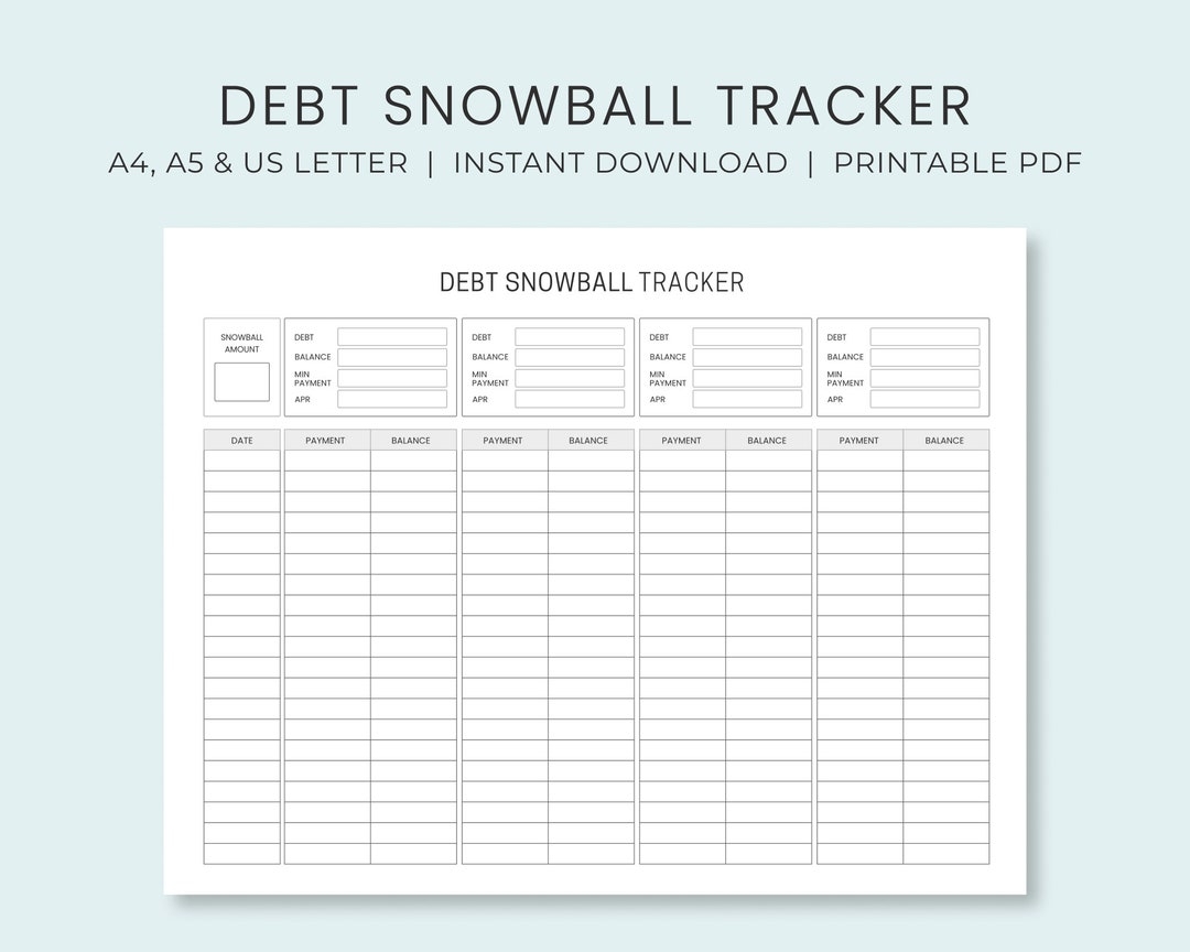 free printable debt snowball worksheet