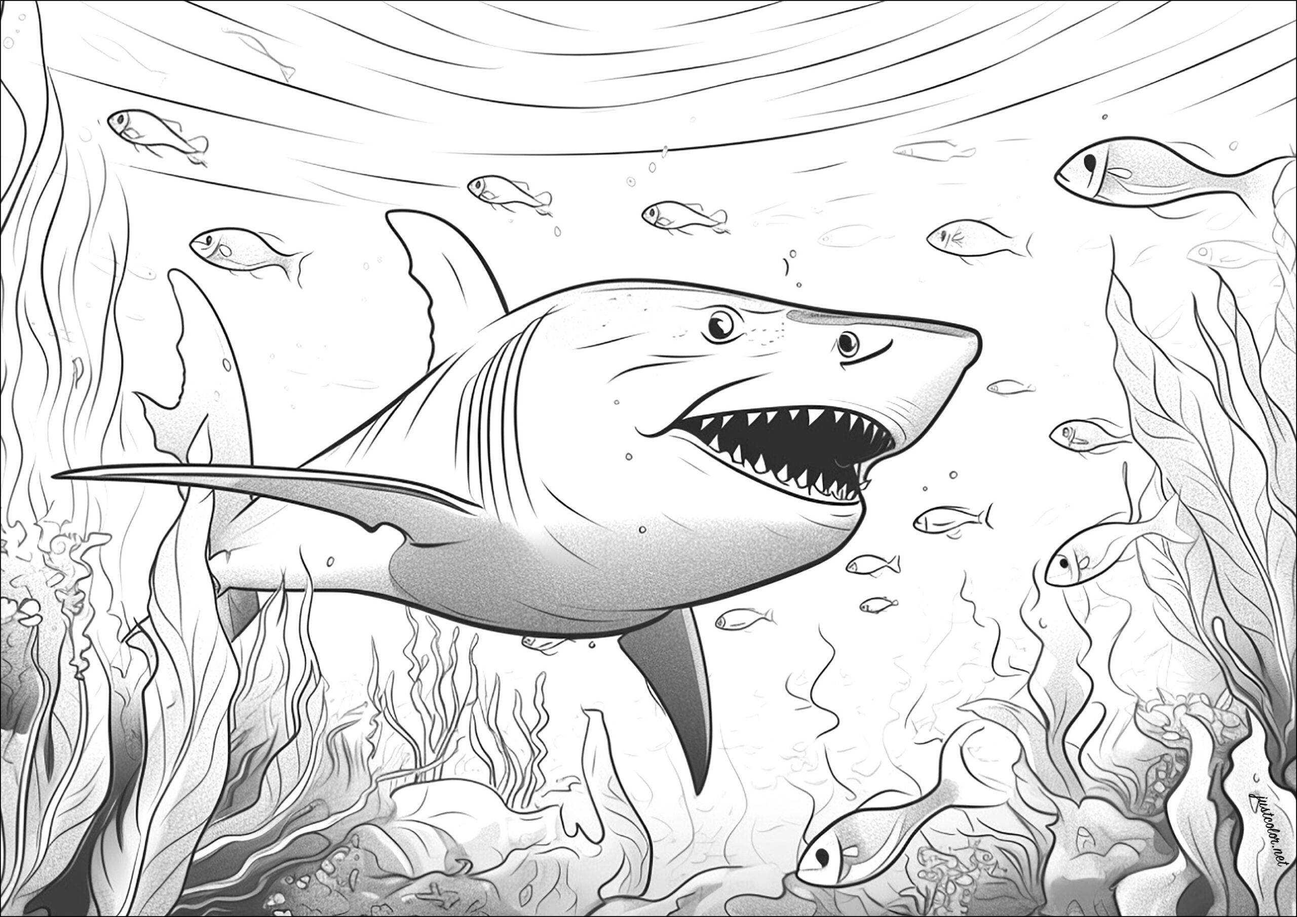 shark coloring pages printable