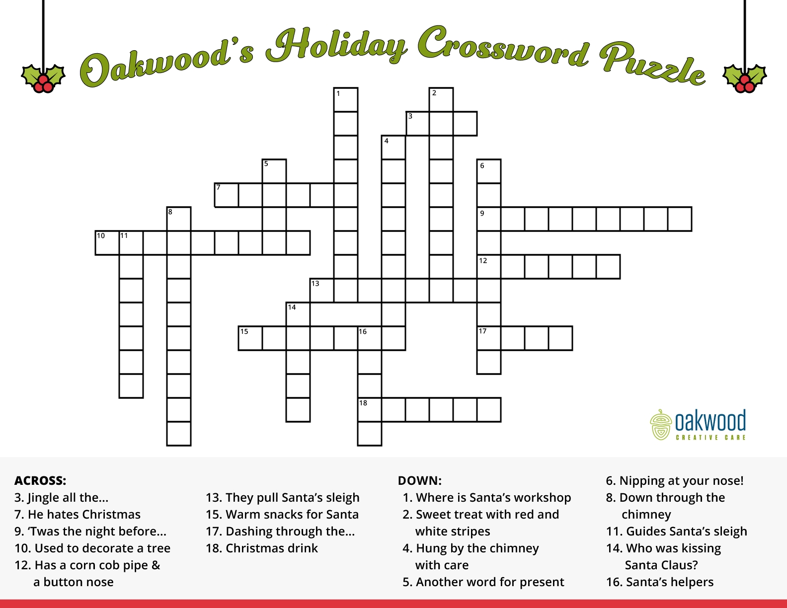free holiday crossword puzzles printable