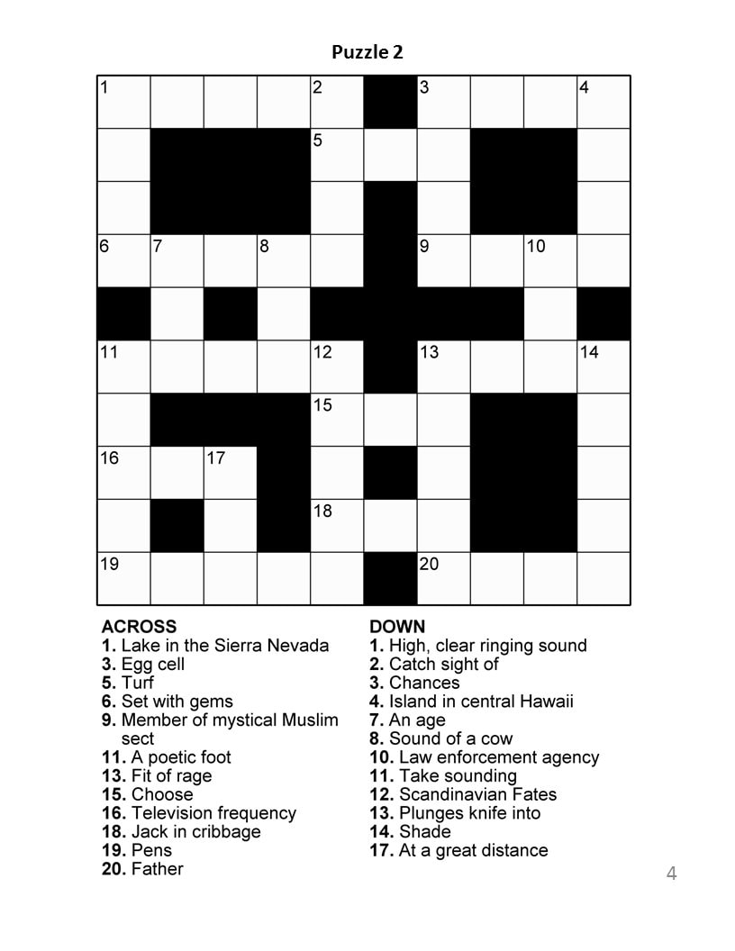 Digital Download 100 Printable Crossword Puzzles For Adults Fun Activities Book For Seniors Large Print Easy To Read Games With Solutions Etsy Hong Kong