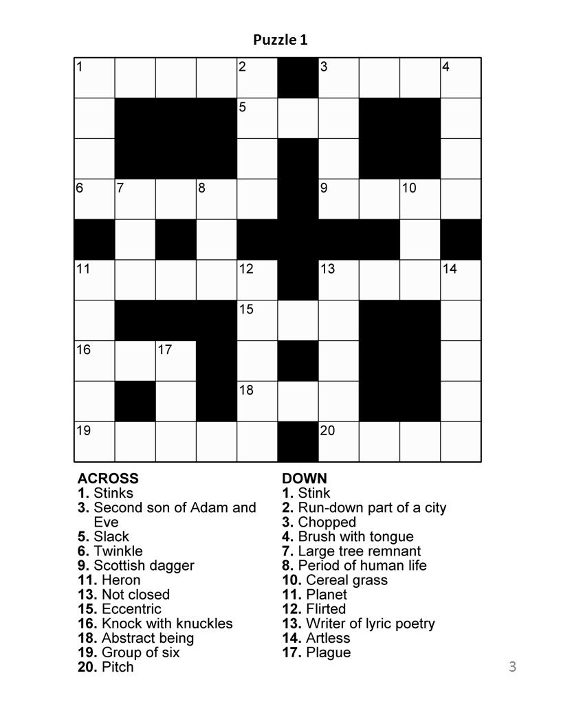 Digital Download 100 Printable Crossword Puzzles For Adults Fun Activities Book For Seniors Large Print Easy To Read Games With Solutions Etsy Hong Kong