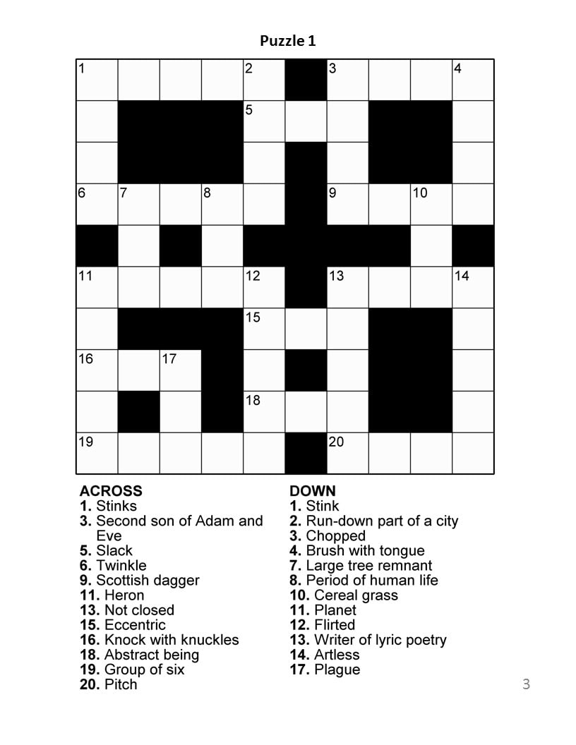 Digital Download 100 Printable Crossword Puzzles For Adults Fun Activities Book For Seniors Large Print Easy To Read Games With Solutions Etsy Hong Kong
