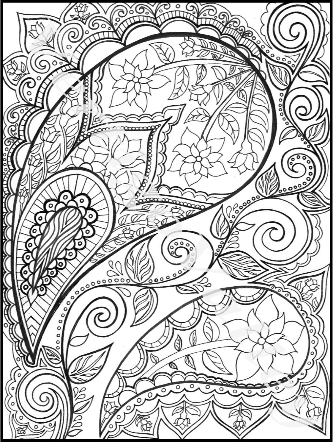 printable paisley designs to color free
