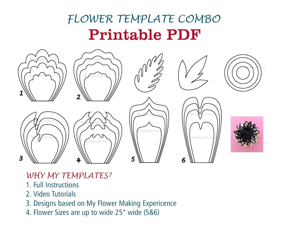template of a flower printable