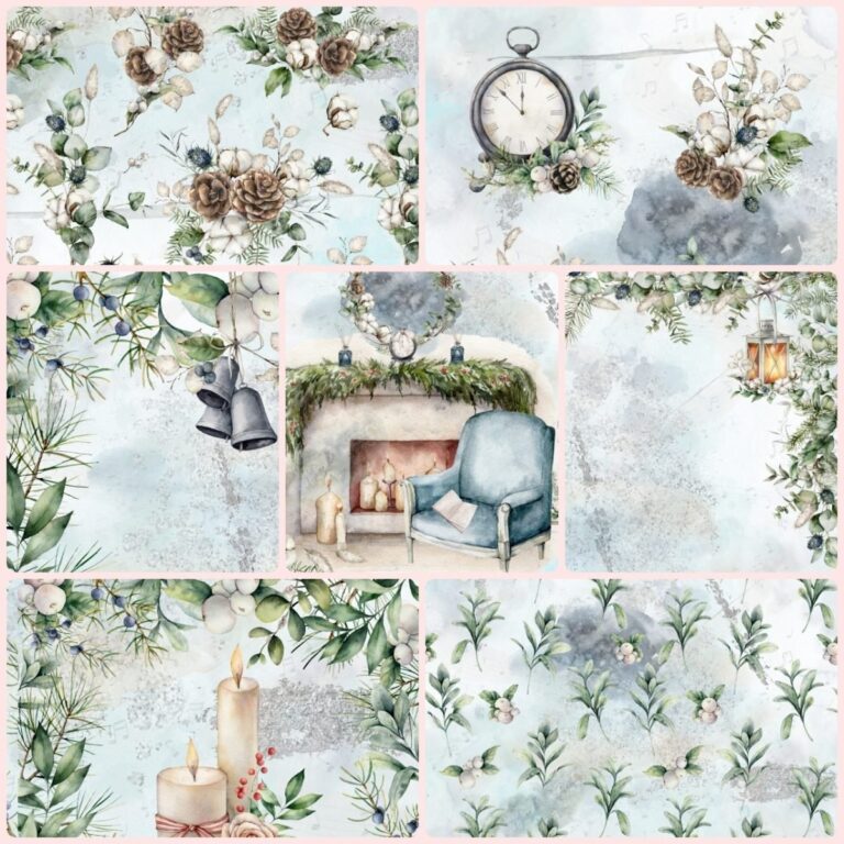 Digital Scrapbook Paper Ice Blue Winter Digital Paper Card Making Supplies