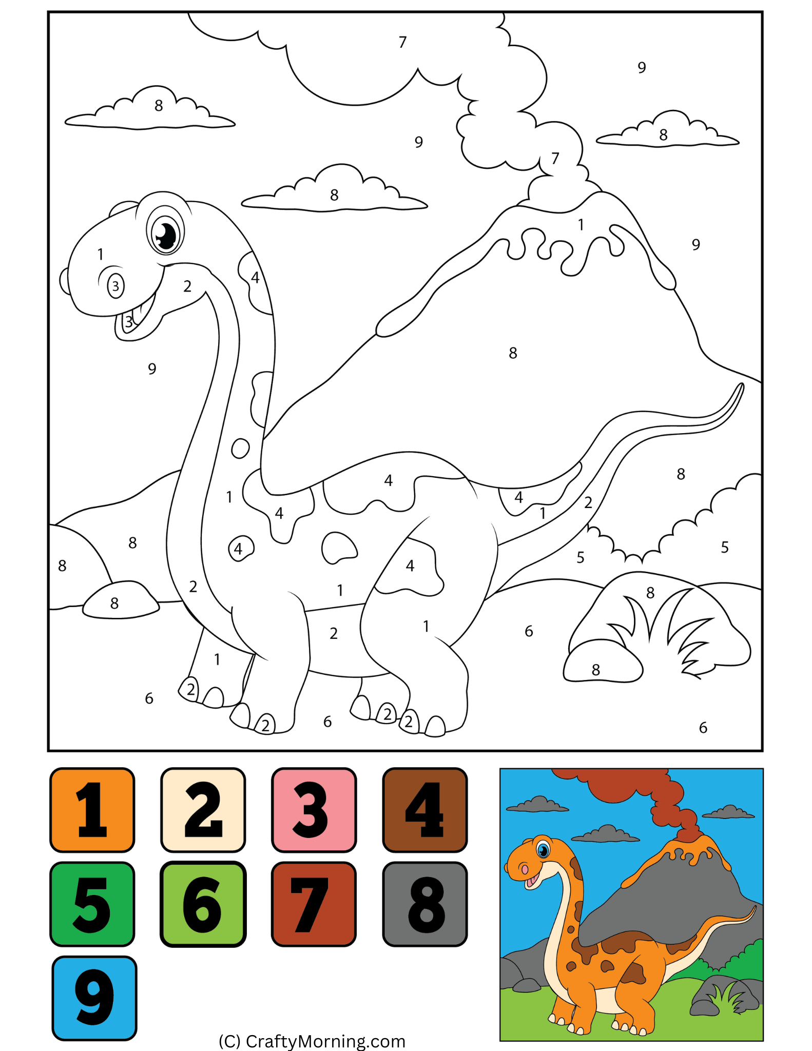 free printable color by number
