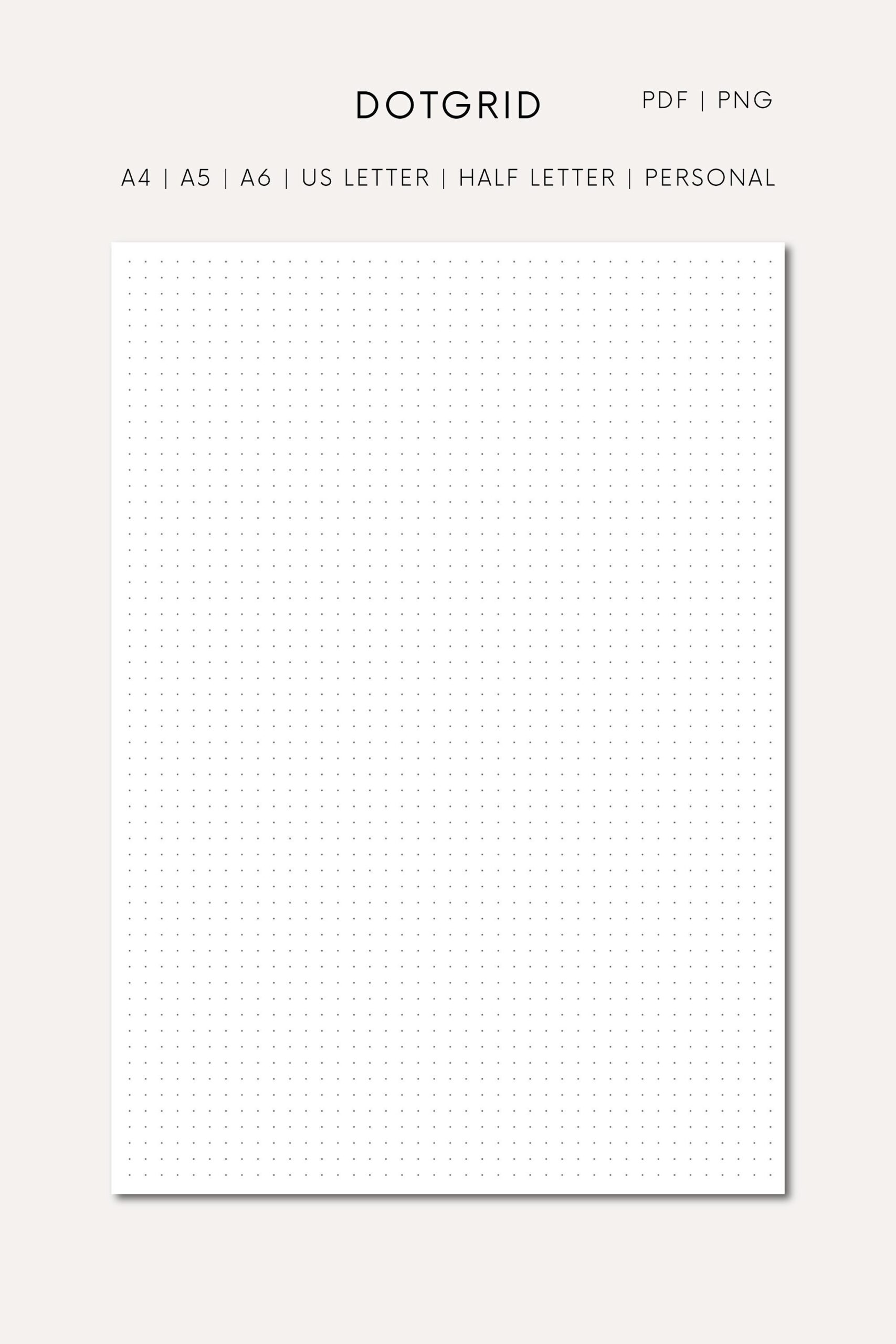 Dot Grid Printable A4 PNG Dotted Page Printables PDF Printable Dotted Grid A5 Dotted Paper Printable Dot Grid Dotgrid Journal Page Printable Etsy