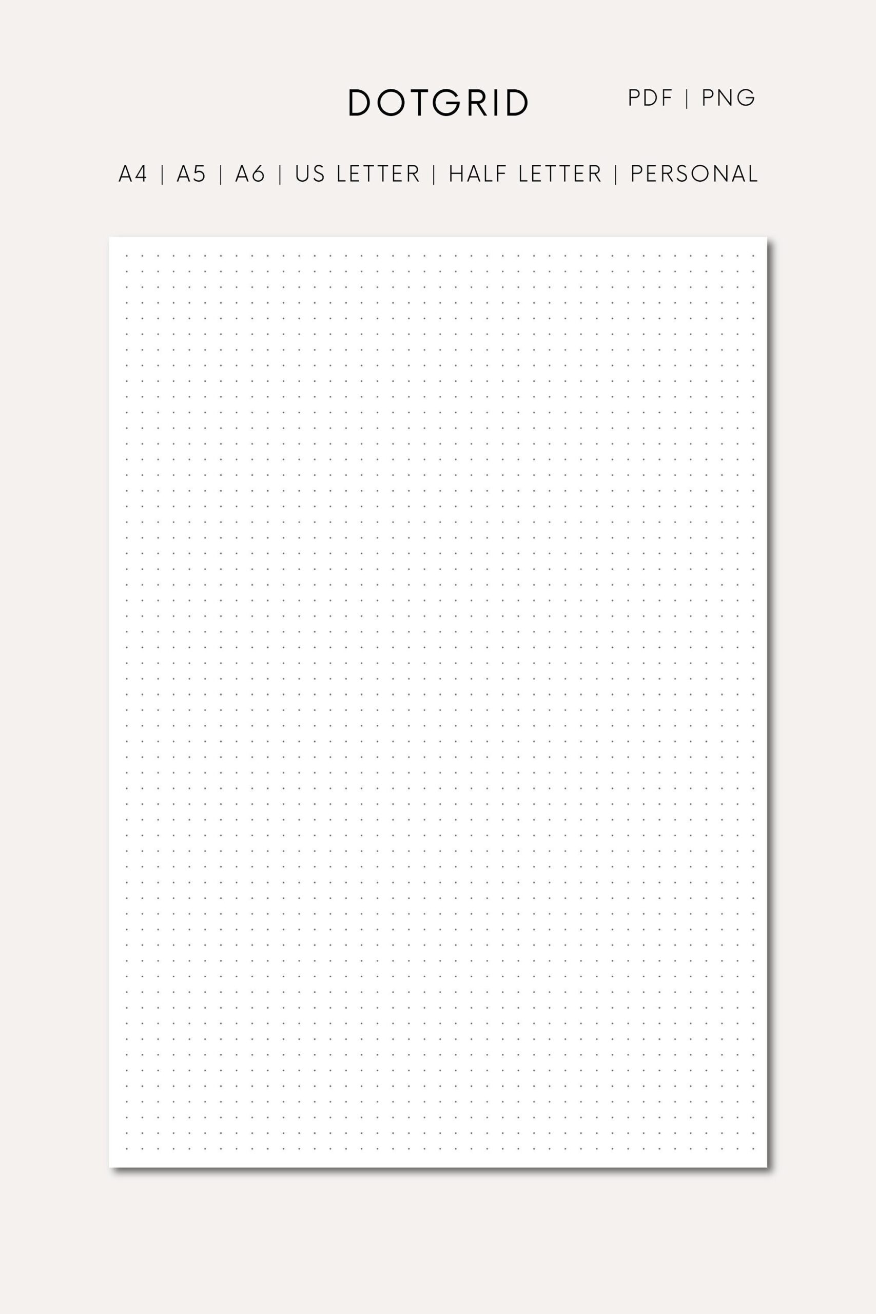 Dot Grid Printable A4 PNG Dotted Page Printables PDF Printable Dotted Grid A5 Dotted Paper Printable Dot Grid Dotgrid Journal Page Printable Etsy
