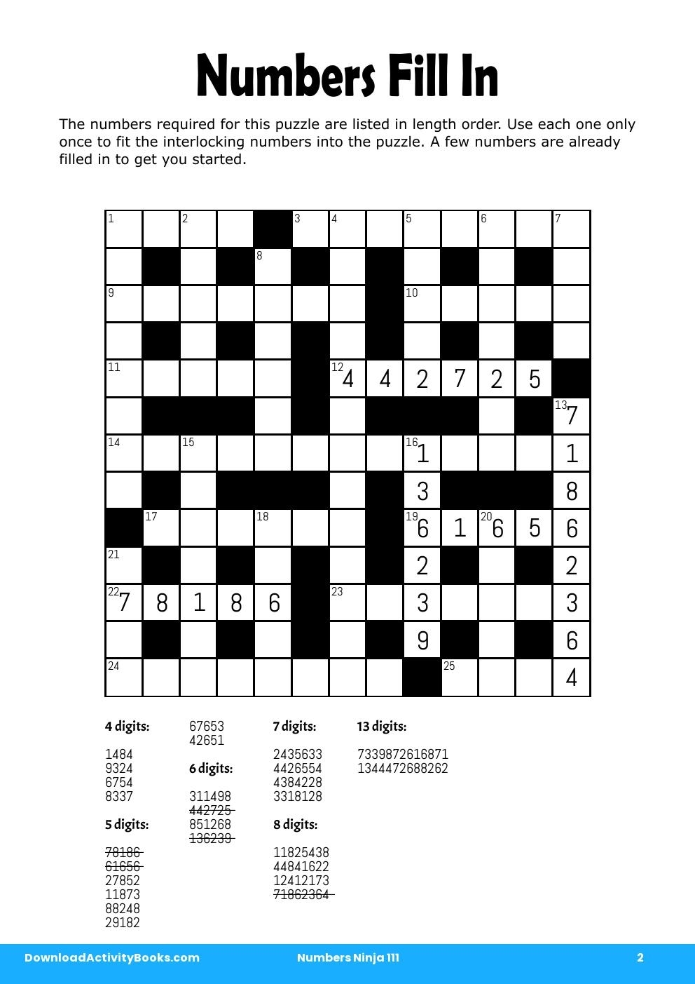 printable number fill in puzzles