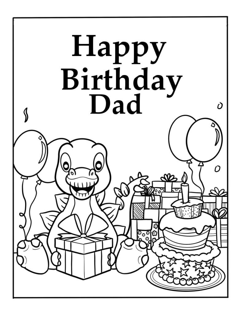 happy birthday coloring pages printable