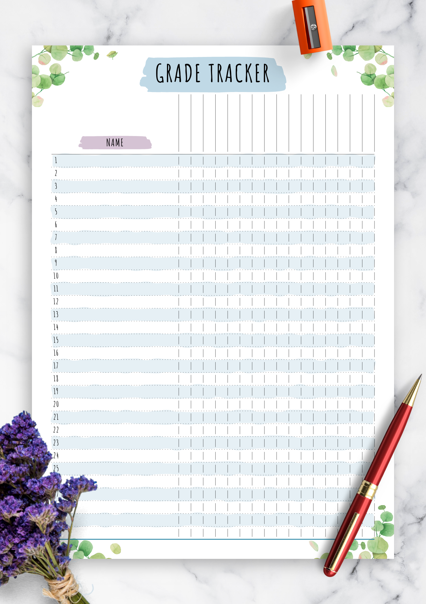 printable gradebook paper