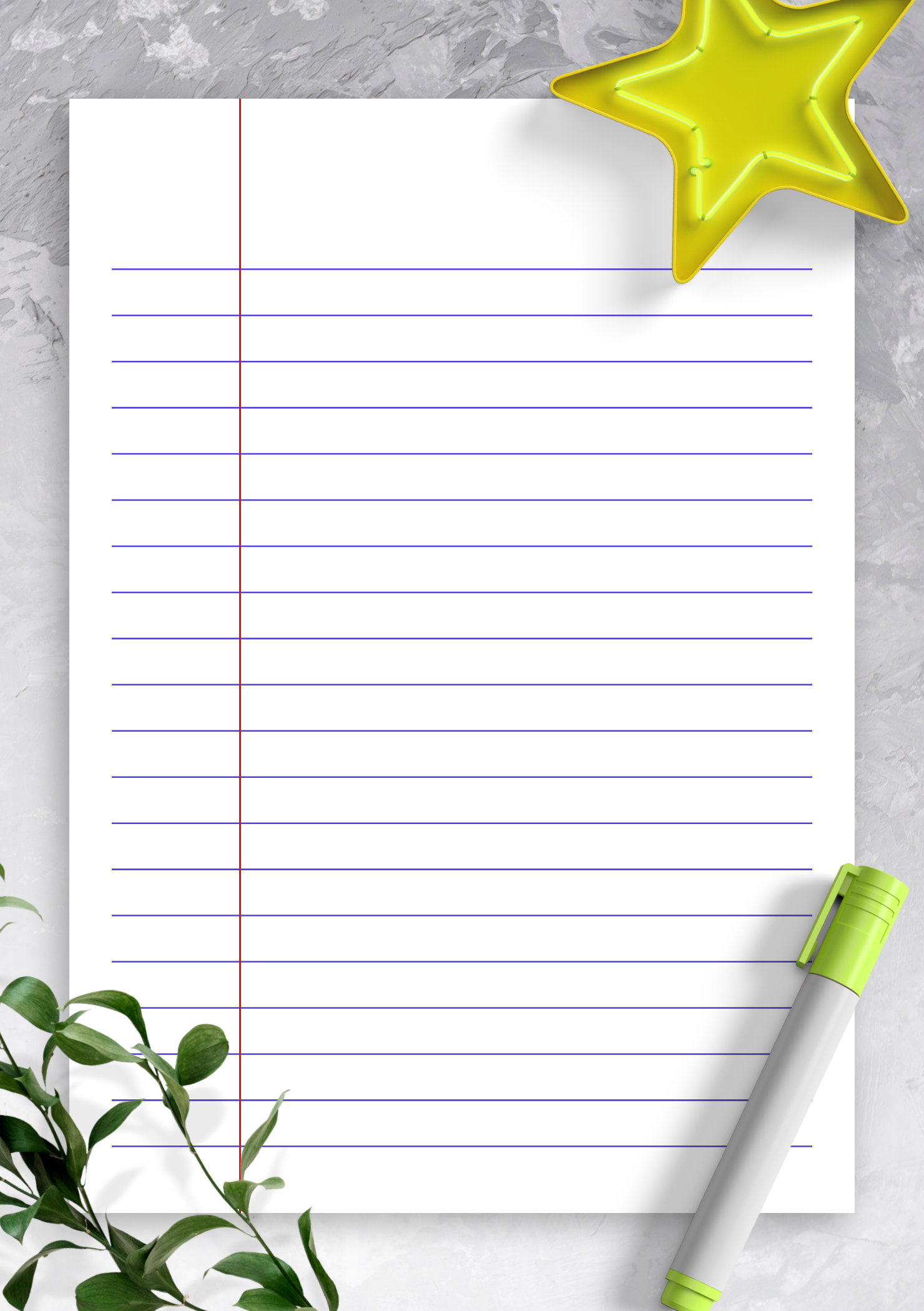 printable notebook paper wide ruled