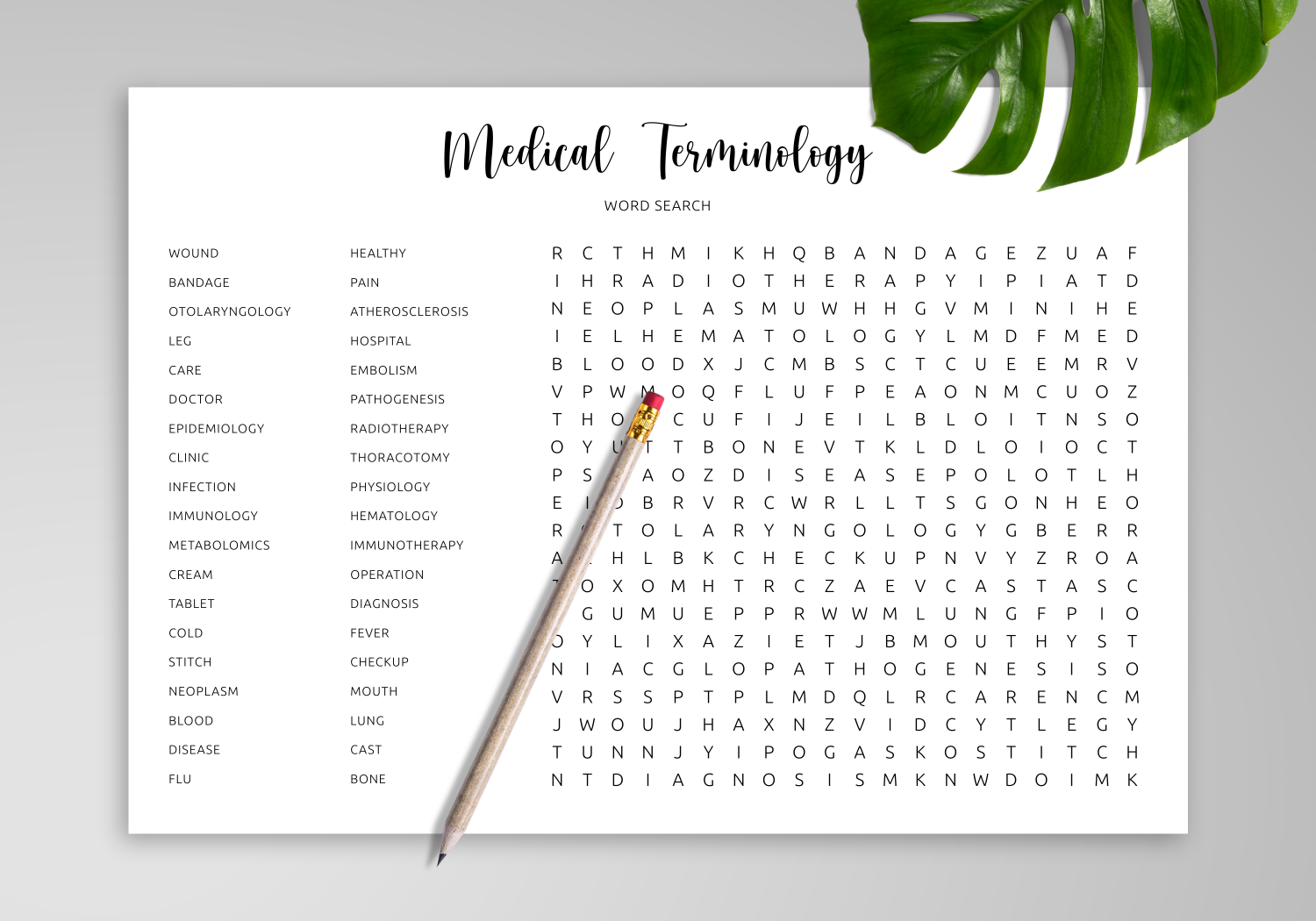 medical word search puzzles printable