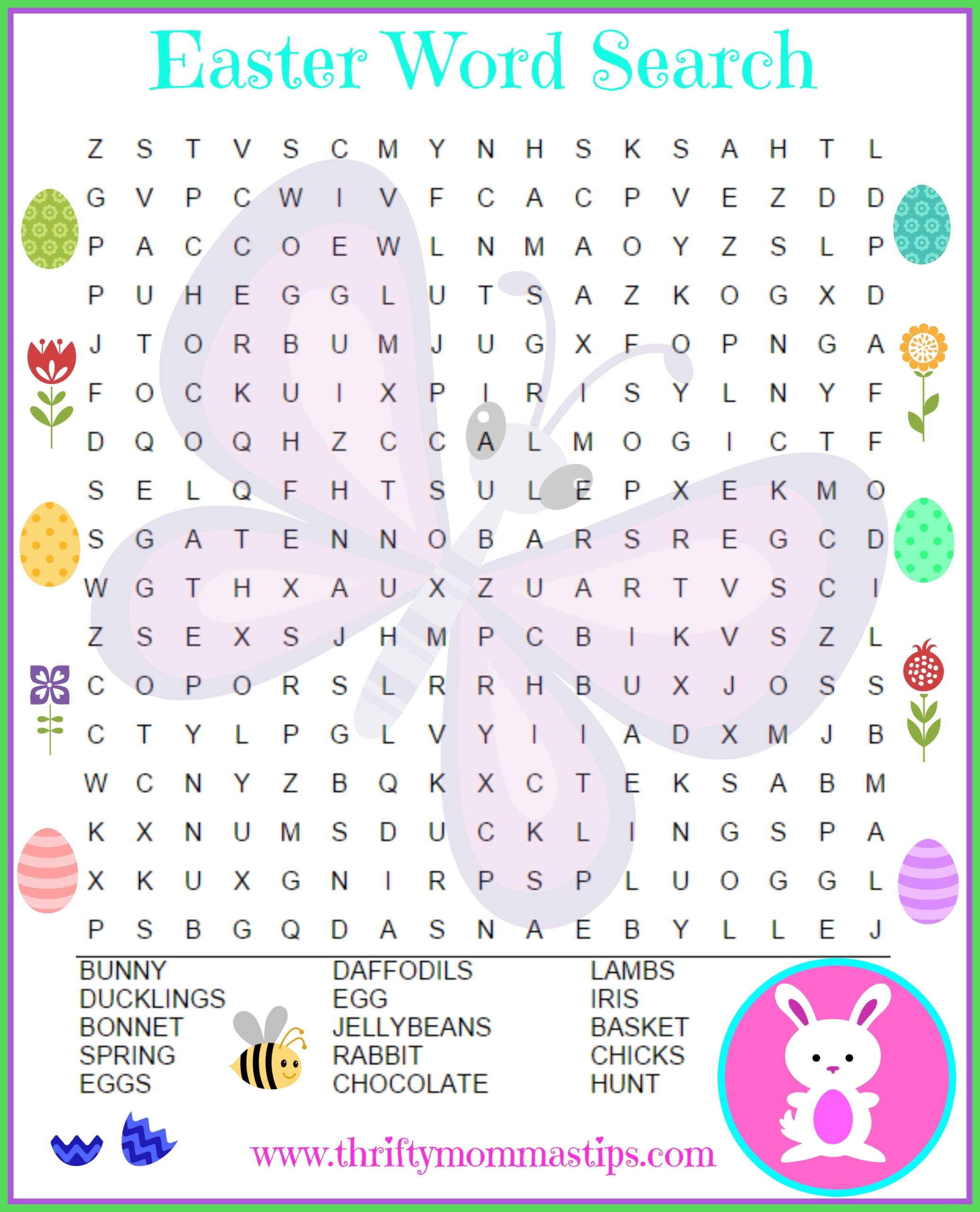 easter word search puzzles printable