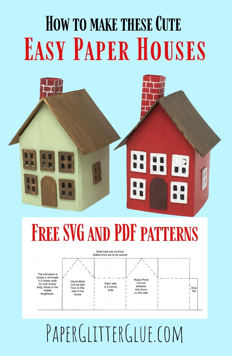 Easy Paper Houses Free Printable Pattern Paper Glitter Glue Easy Paper Houses Free Printable Pattern Paper Glitter Glue