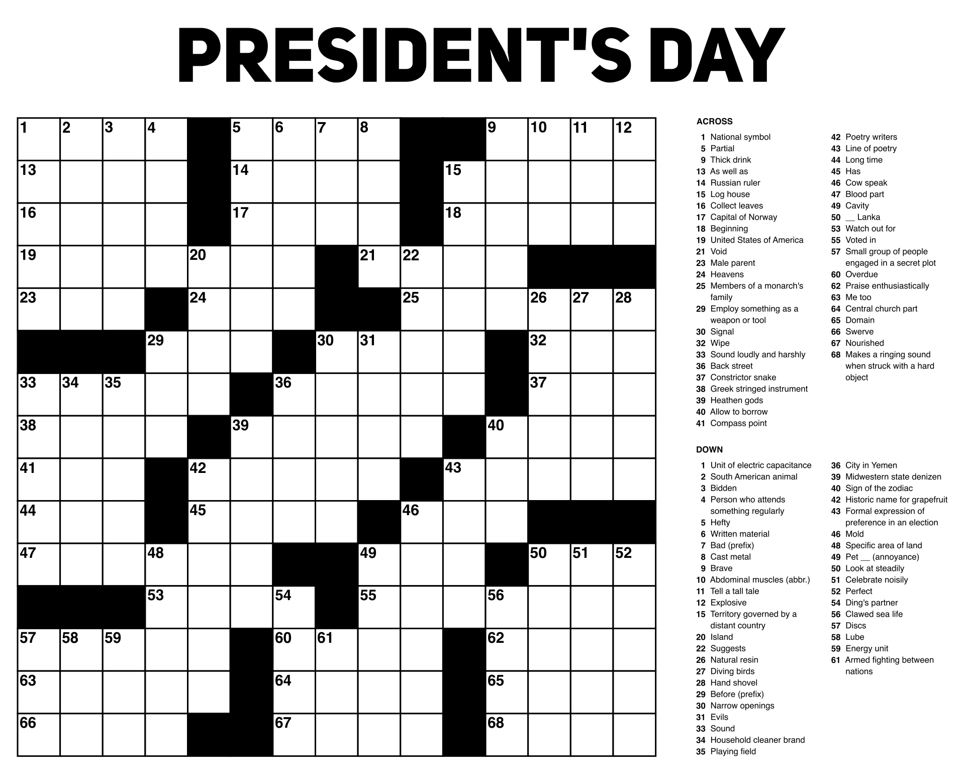 free easy printable crossword puzzles for adults