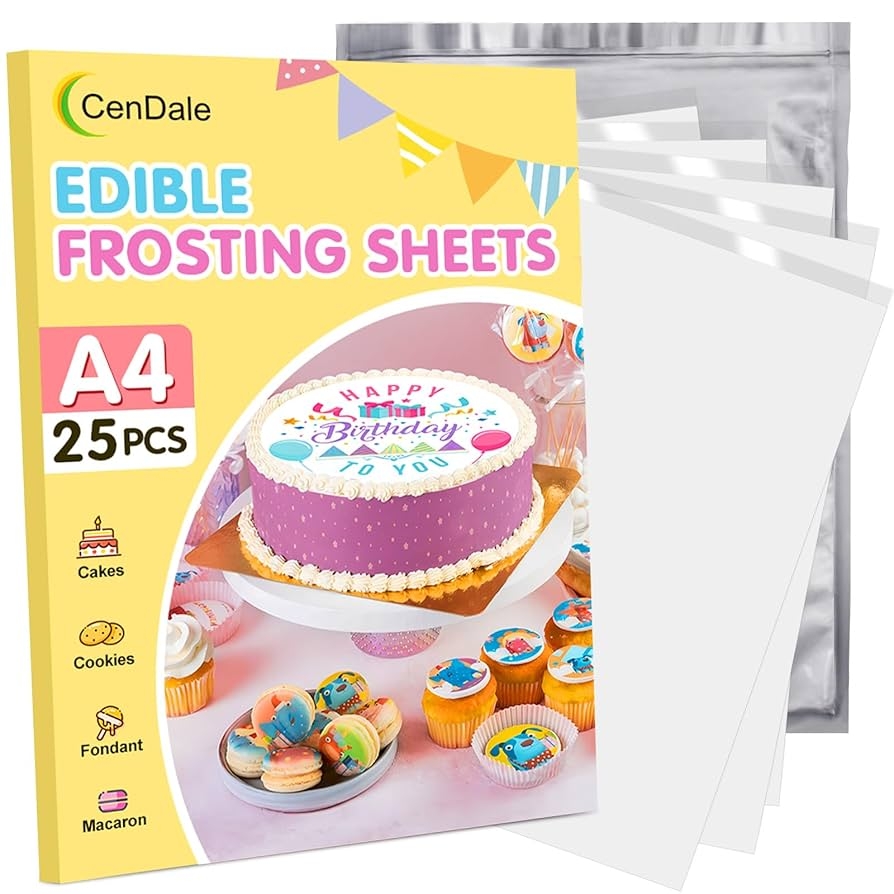 Edible Images For Cakes Topwang Edible Cake Paper 25 Pack A4 Frosting Sheets 11 7x8 3 For Printing Edible Paper