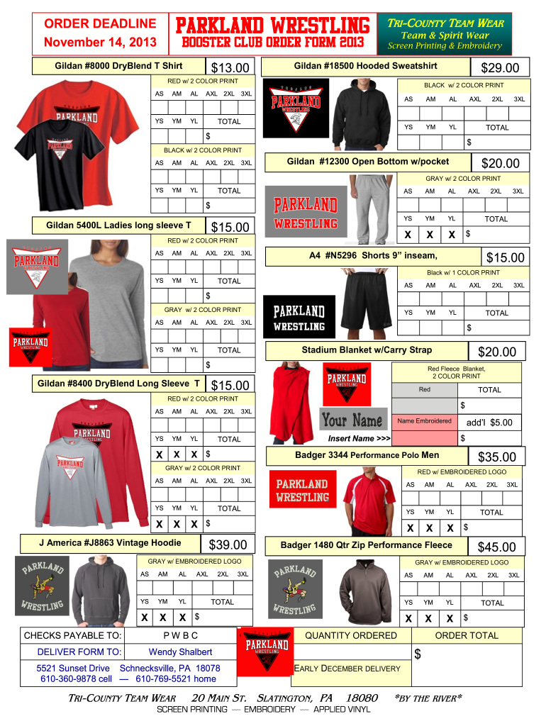 custom sweatshirt order form template free printable
