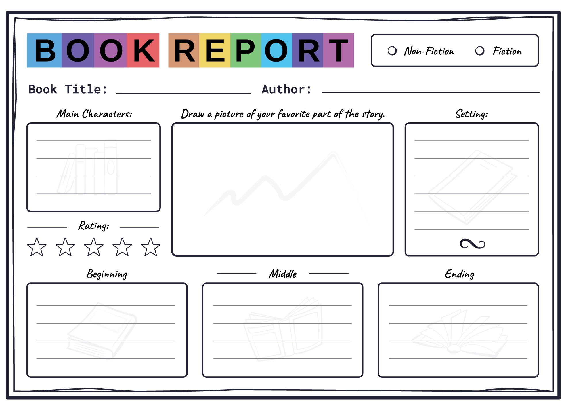 book report template printable