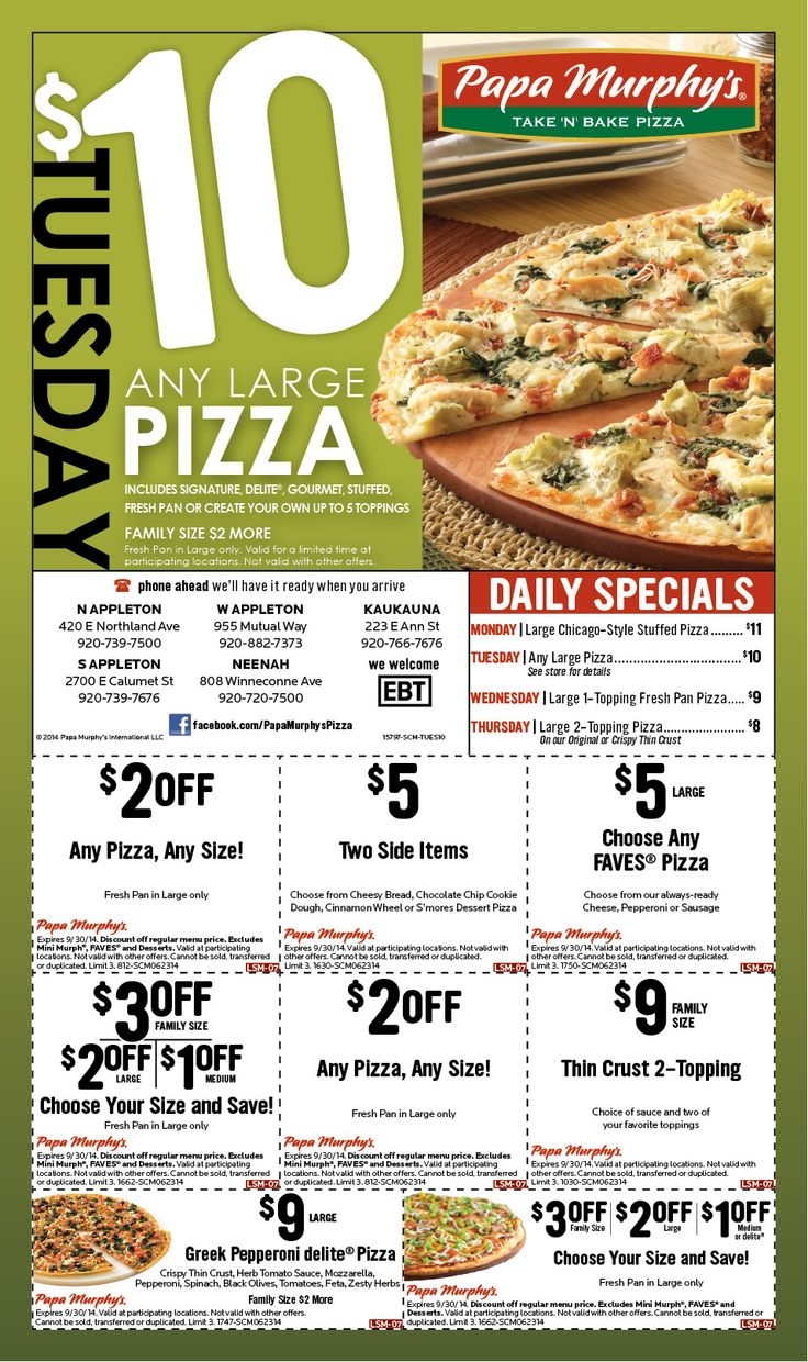 Enjoy Papa Murphys Coupons Take N Bake Pizza On Http www buytou stores papa murphy 