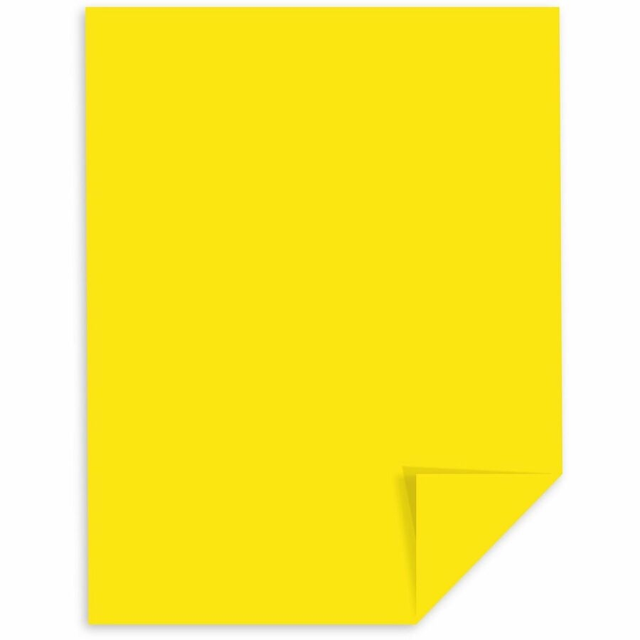 Exact Brights Smooth Colored Paper Yellow Letter 8 1 2 X 11 50 Lb Basis Weight Smooth Printable Lignin free Acid free Bright Yellow 500 Pack