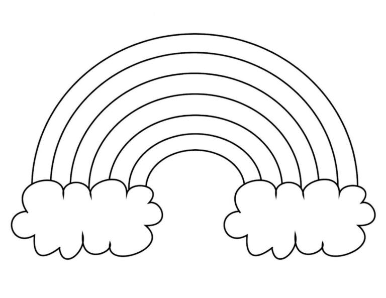 Extra Large Rainbow Template Full Page Printout