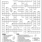 Fall Crossword Puzzle For Middle School Tree Valley Academy