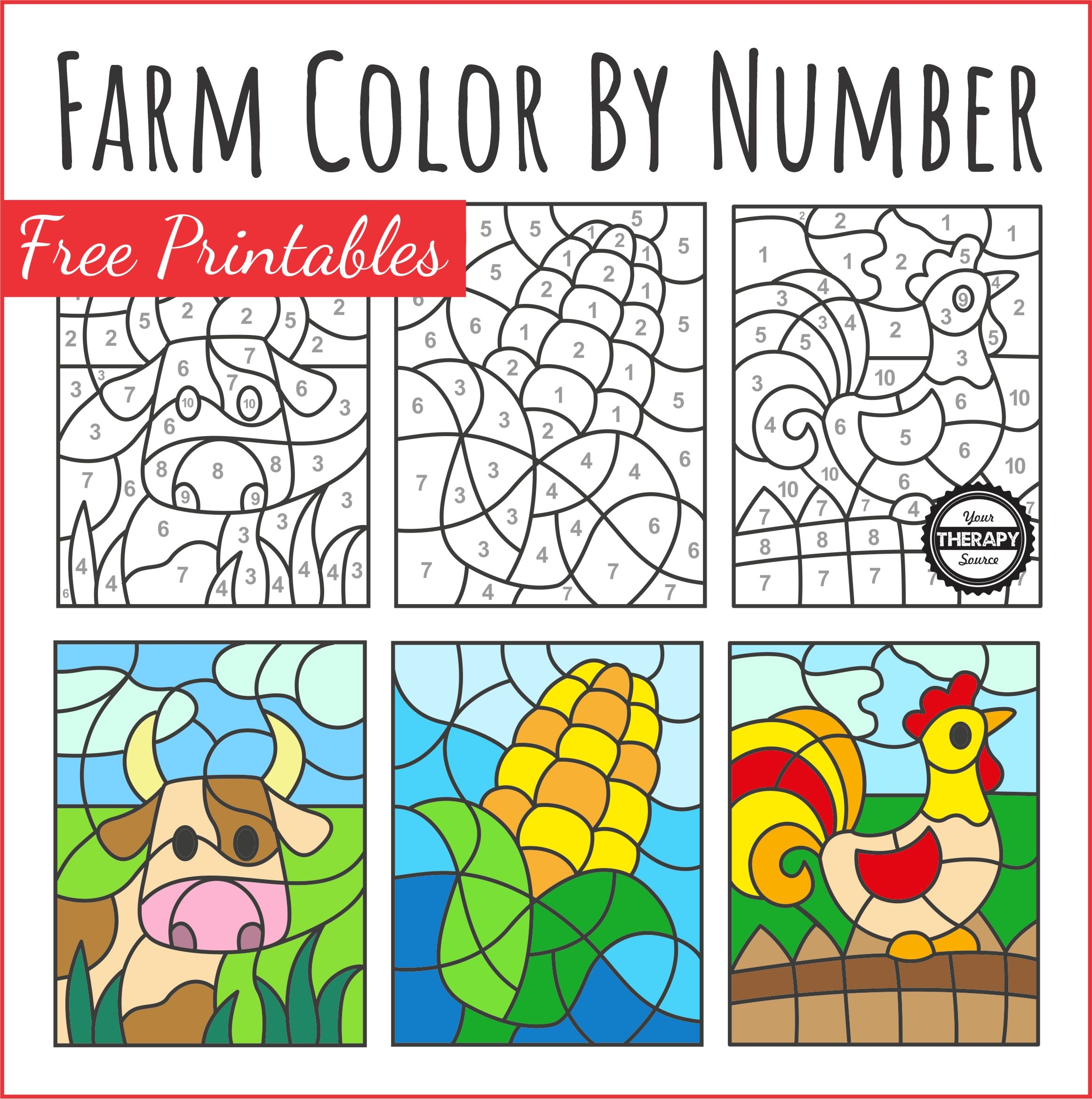 color by number free printable
