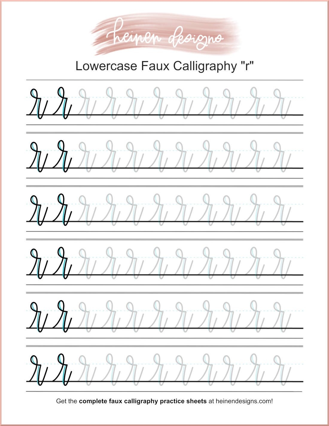 free printable calligraphy worksheets for beginners