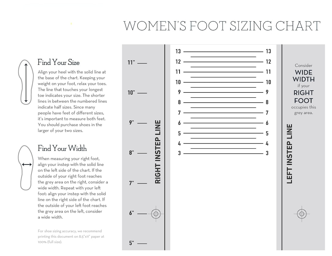 Female Foot Size Chart Discount