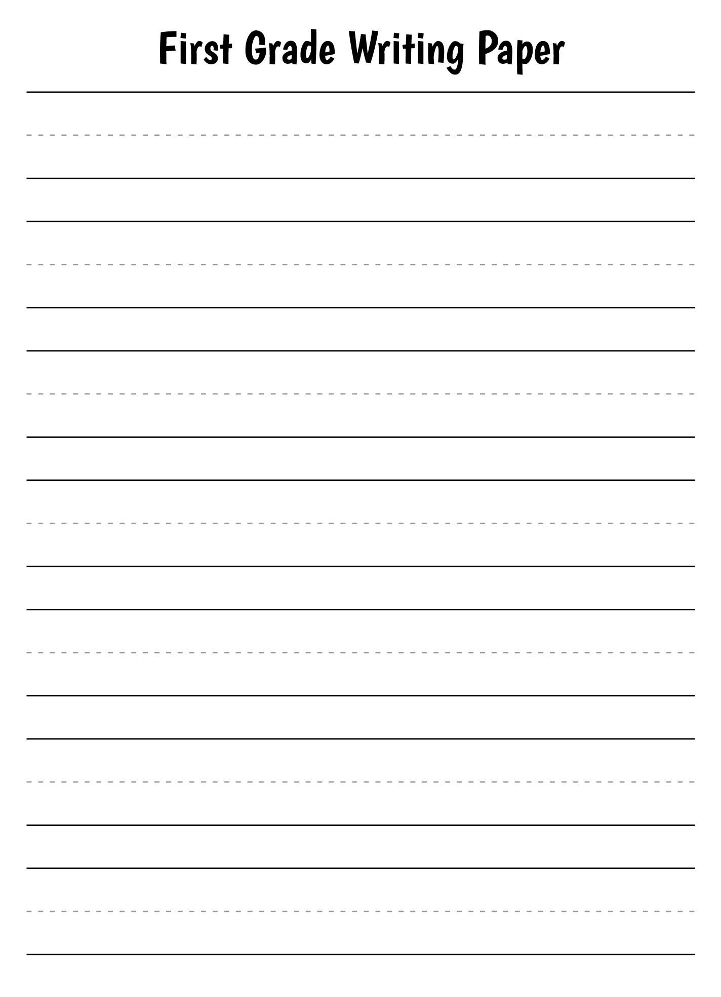 lined paper for kindergarten printable