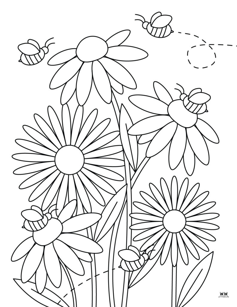free flower printable coloring pages