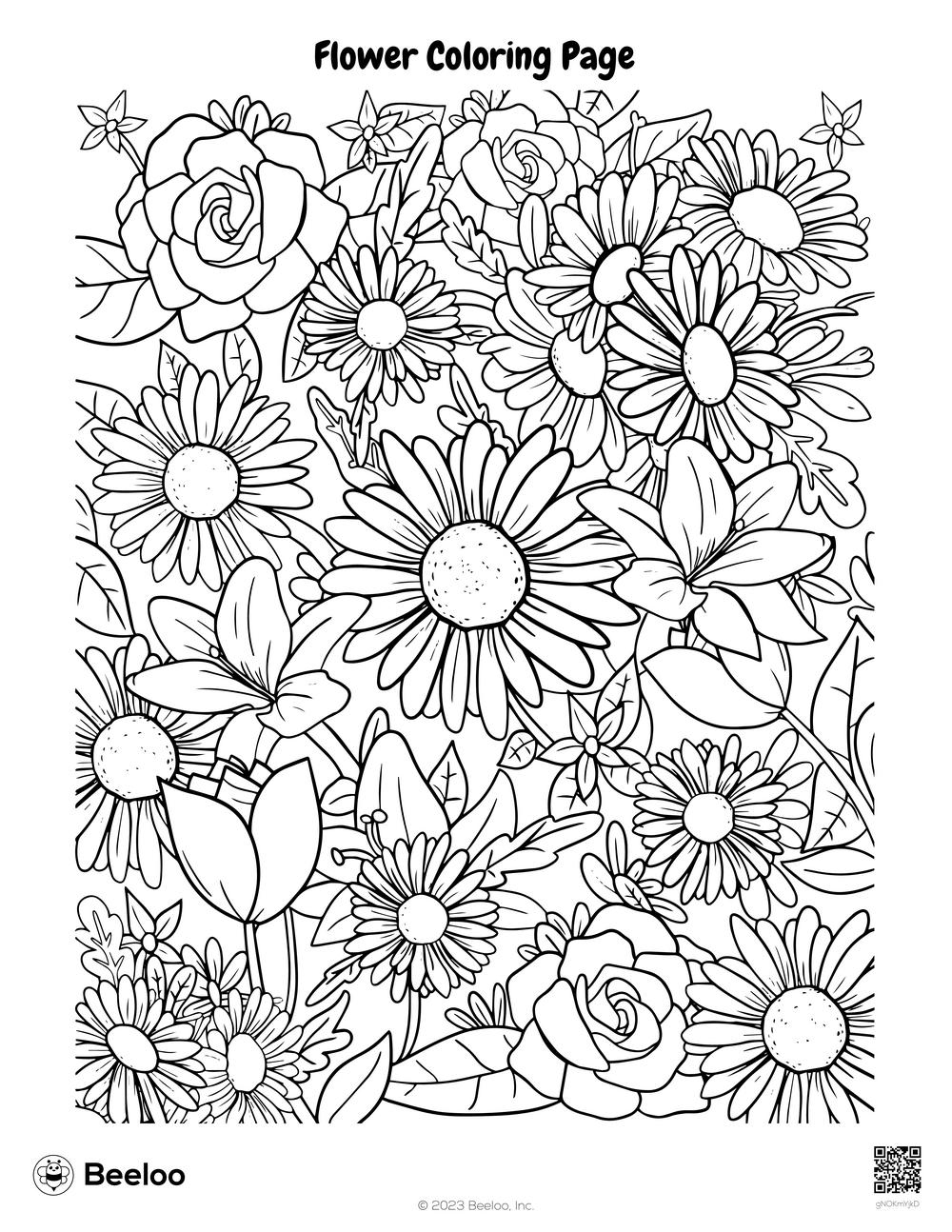 printable flower coloring sheets