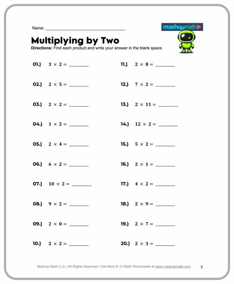 Free 2nd Grade Math Worksheets Printable W Answers Mashup Math